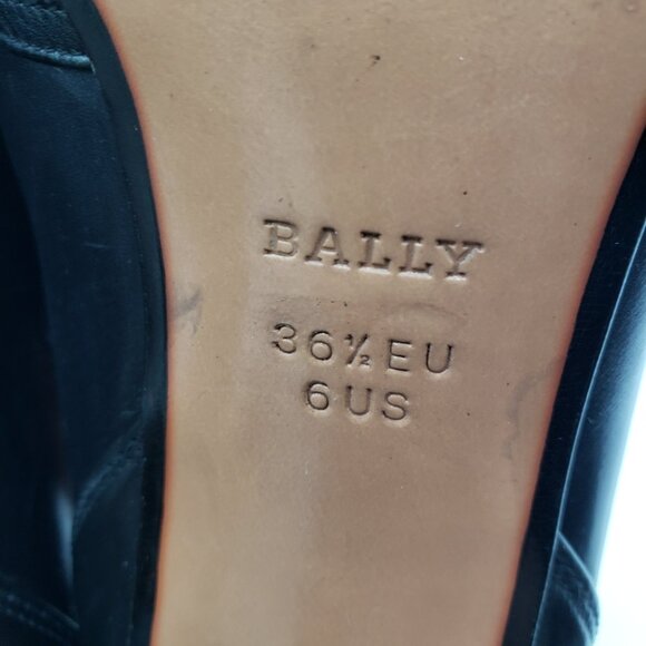 Bally Kitten Heels 6 Womens Slip On Leather Pumps Black - Picture 8 of 8